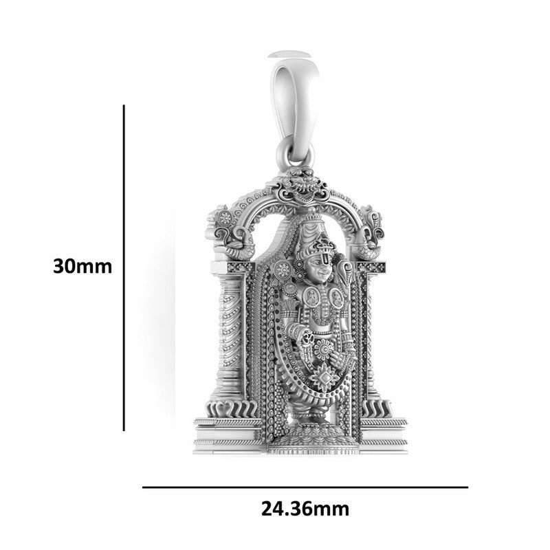Blessings in Silver Tirupati Balaji Locket Devotional Charm - (92.5% purity) Pure Silver God Balaji Pendant - for Good Health & Wealth