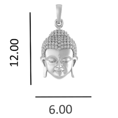 Sterling Silver (92.5% purity) Gautam Buddha Pendant Spiritual Necklace for Peace & Protection