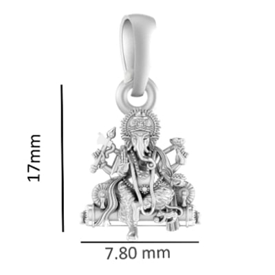 92.5% Pure Sterling Silver Lord Ganesha Pendant Divine Blessings in Elegance - for Men & Women Pure Silver Lord Ganapathy Locket for Good Health & Wealth
