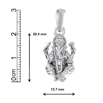92.5% purity God Ganesh Pendant for Men & Women Pure Silver Lord Ganapathy Locket for Good Health & Wealth - Blessings in Style