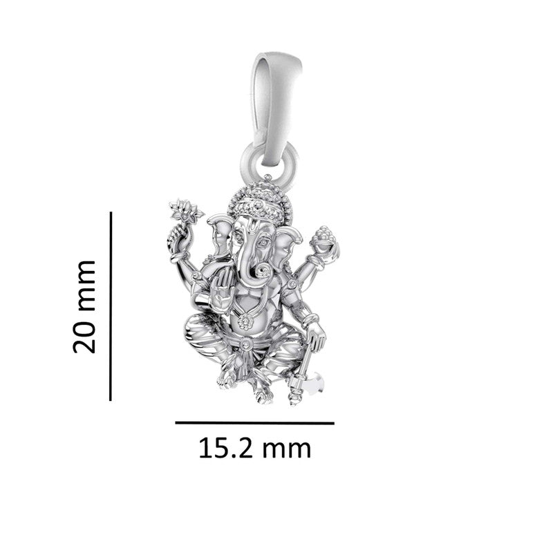 Ganesh Aashirwad Pendant A Symbol of Auspicious Beginnings 92.5% purity Silver God Ganesh Pendant for Men & Women Pure Silver Lord Ganapathy Locket for Good Health & Wealth