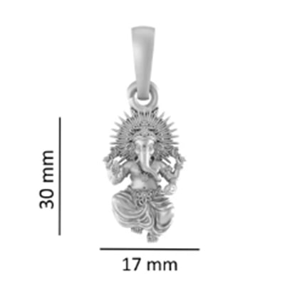 92.5% Pure Sterling Silver God Ganesh (Big Size) Pendant for Men & Women