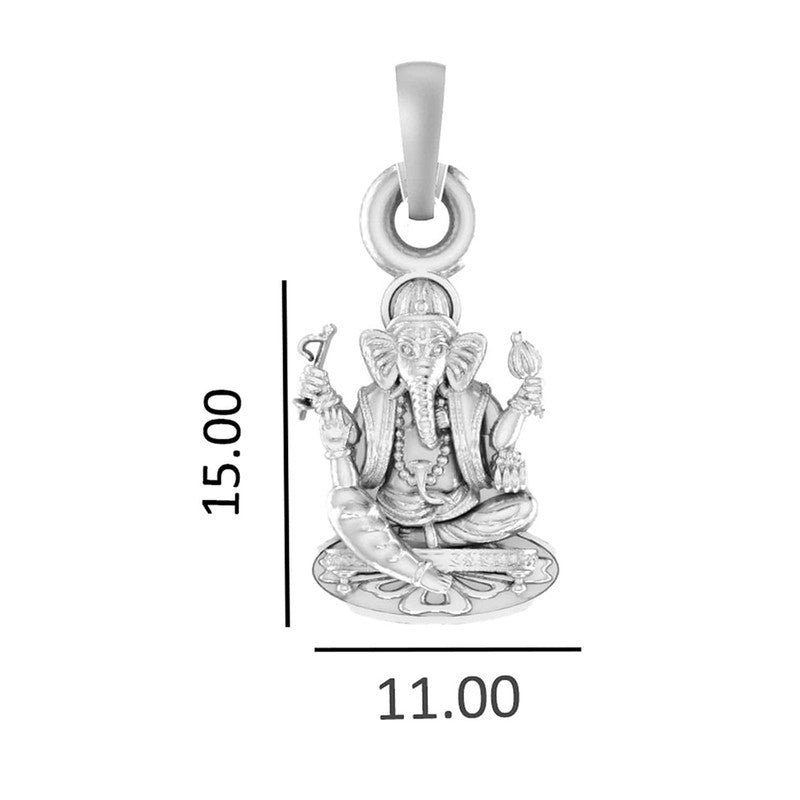 Sitting Lord Ganesha Pendant Hindu God Jewelry for Good Luck 92.5% Pure God Ganesh Ganpati Pendant Locket For Kids and woman