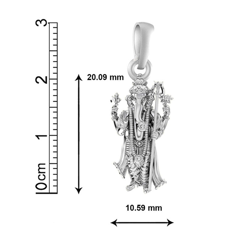 Standing Ganesha Pendant A Symbol of Wisdom and Fortune (92.5% purity) God Ganesh Pendant for Men & Women Pure Silver Lord Ganapathy Locket for Good Health & Wealth