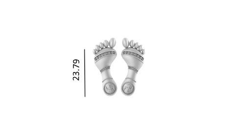 Sterling Silver (92.5% purity) God Laxmi charan Paduka, Pure Silver Maa Lakshmi charan Paduka for wealth and prosperity