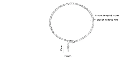 92.5% pure Sterling Silver Curb Designer Bracelet with Hanuman Gada for Men & Boys