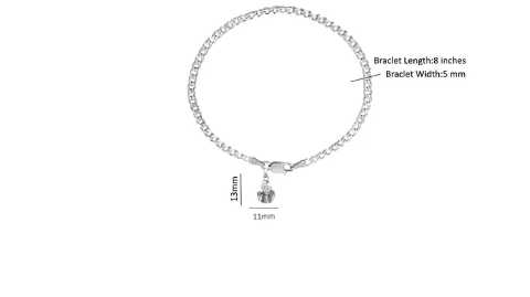 92.5% pure Sterling Silver Curb Designer Bracelet with Charm Sai Baba for Men & Boy
