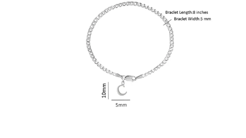 92.5% pure Sterling Silver Curb Designer Bracelet with C Alphabet for Men