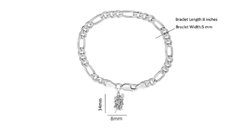 92.5% pure Sterling Silver Figaro Designer Bracelet with Charm Hanuman for Men