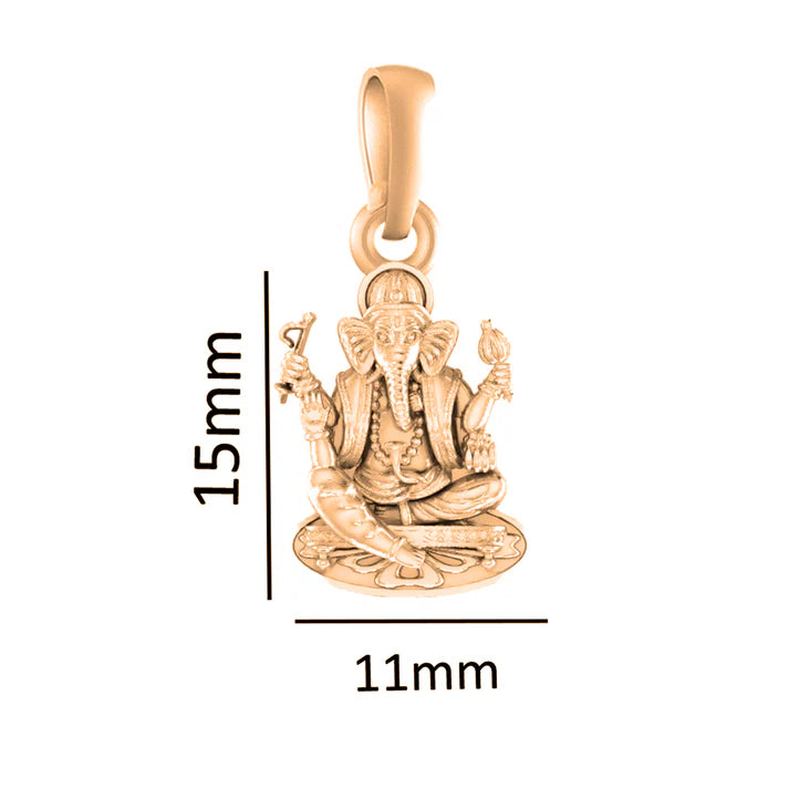 22 CT Gold Plated Silver (92.5% purity) God Ganesh Ganpati Pendant