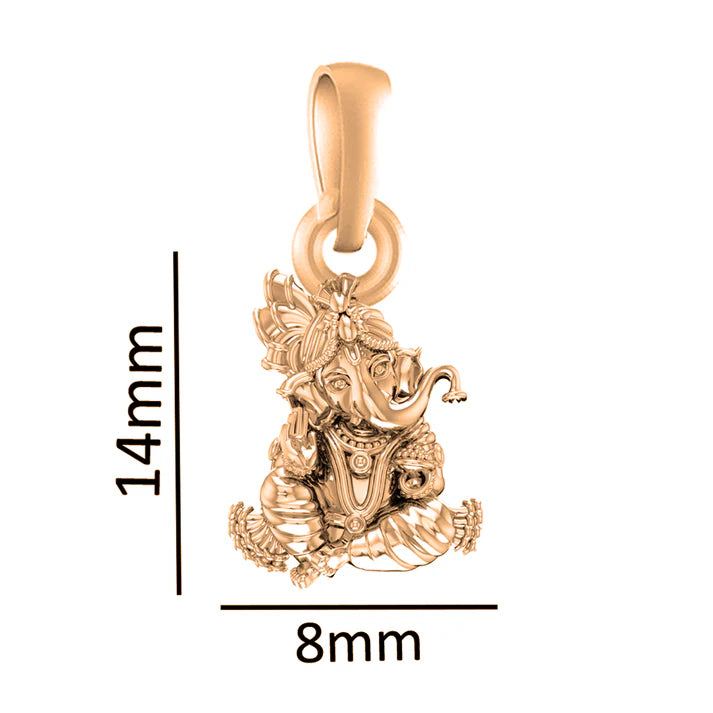22 CT Gold Plated Silver (92.5% purity) God Ganesh Ganpati Pendant For Kids and woman