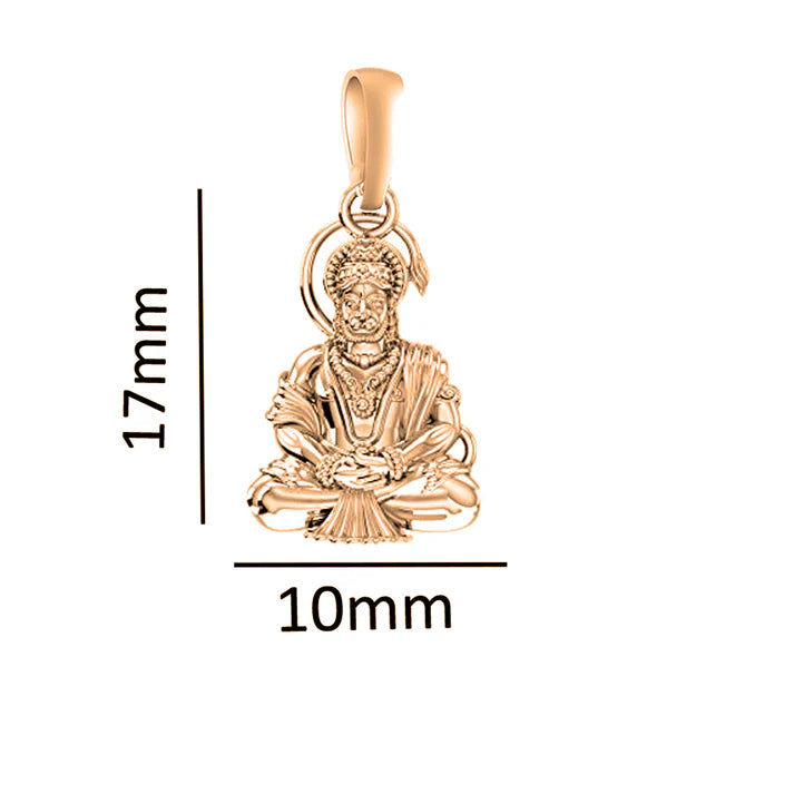 22 CT Gold Plated Silver (92.5% purity) God Hanuman Bajrang Bali Pendant for Kids