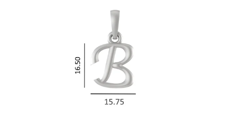 Sterling Silver (92.5% purity) precious Name pendant pure silver designer alphabet B locket