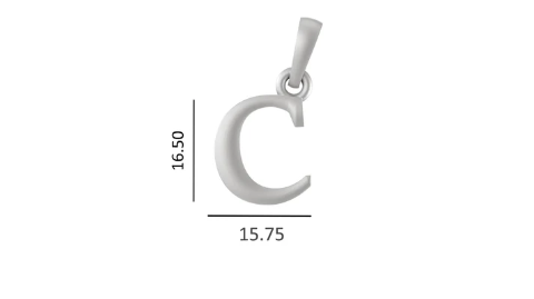Sterling Silver (92.5% purity) precious Name pendant pure silver designer alphabet C locket