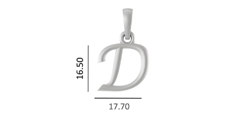 Sterling Silver (92.5% purity) precious Name pendant pure silver designer alphabet D locket