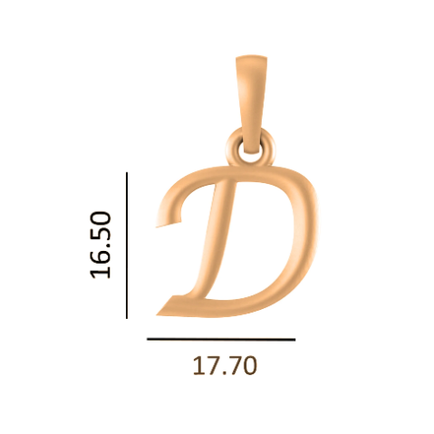 22 CT Gold Plated Silver (92.5% purity) precious and designer Name Alphabet D Pendant For Men and women