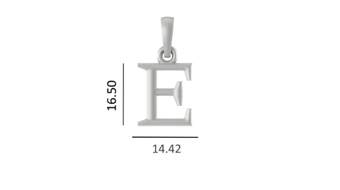 Sterling Silver (92.5% purity) precious Name pendant pure silver designer alphabet E locket