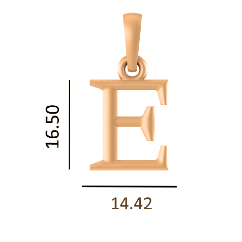 22 CT Gold Plated Silver (92.5% purity) precious and designer Name Alphabet E Pendant For Men and women