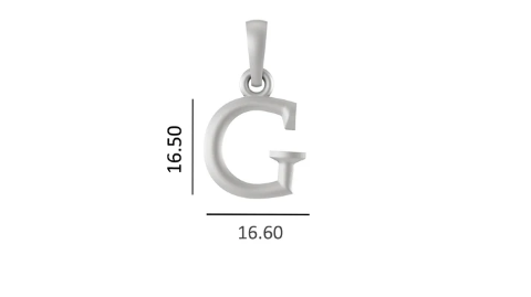 Sterling Silver (92.5% purity) precious Name pendant pure silver designer alphabet G locket