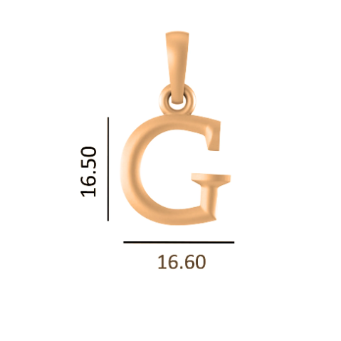 22 CT Gold Plated Silver (92.5% purity) precious and designer Name Alphabet G Pendant For Men and women