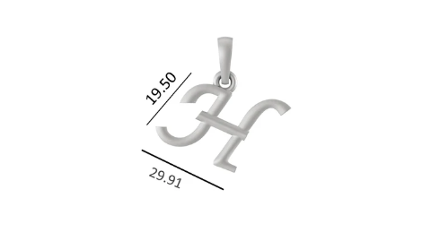 Sterling Silver (92.5% purity) precious Name pendant pure silver designer alphabet H locket