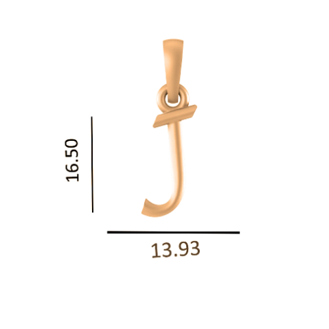 22 CT Gold Plated Silver (92.5% purity) precious and designer Name Alphabet J Pendant For Men and women