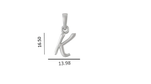 Sterling Silver (92.5% purity) precious Name pendant pure silver designer alphabet K locket