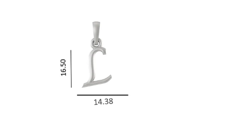 Sterling Silver (92.5% purity) precious Name pendant pure silver designer alphabet L locket