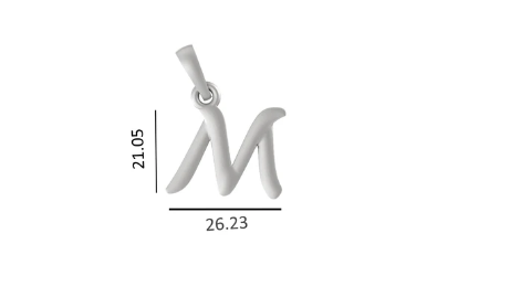 Sterling Silver (92.5% purity) precious Name pendant pure silver designer alphabet M locket
