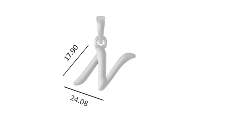 Sterling Silver (92.5% purity) precious Name pendant pure silver designer alphabet N locket