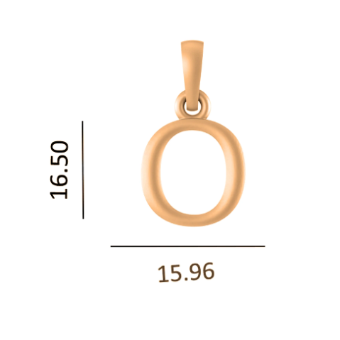 22 CT Gold Plated Silver (92.5% purity) precious and designer Name Alphabet O Pendant For Men and women