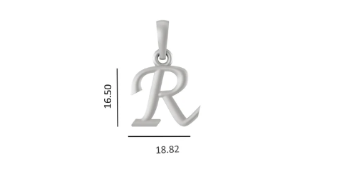 Sterling Silver (92.5% purity) precious Name pendant pure silver designer alphabet R locket