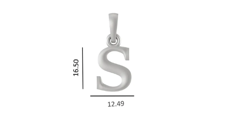 Sterling Silver (92.5% purity) precious Name pendant pure silver designer alphabet S locket