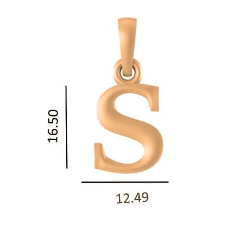 22 CT Gold Plated Silver (92.5% purity) precious and designer Name Alphabet S Pendant For Men and women