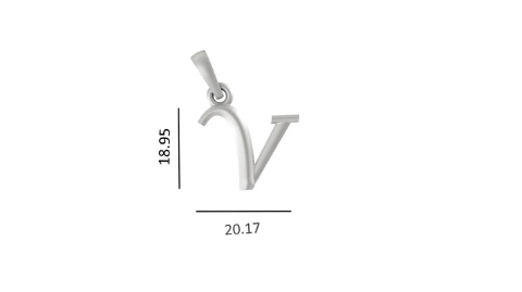 Sterling Silver (92.5% purity) precious Name pendant pure silver designer alphabet V locket