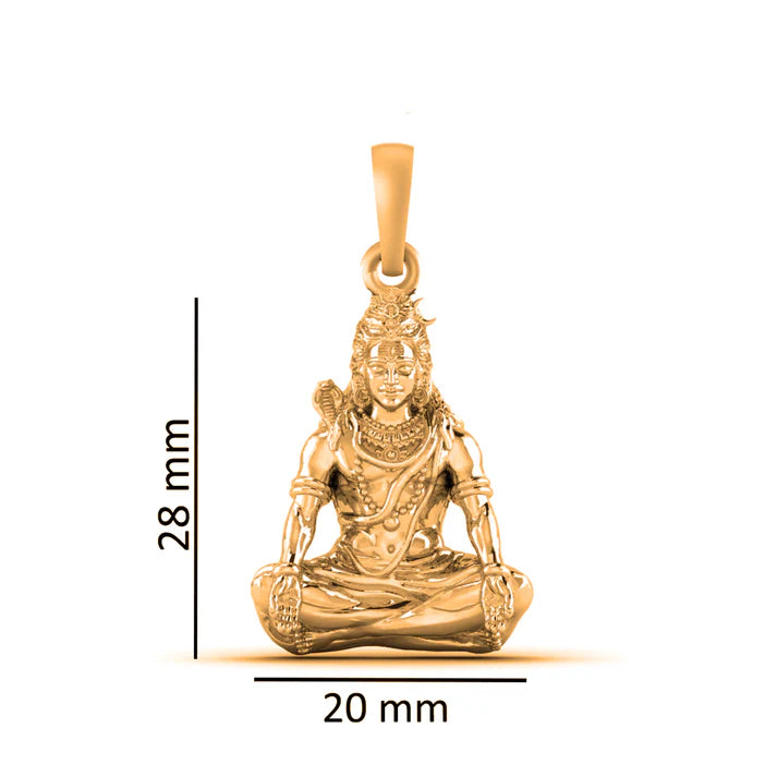 22 CT Gold Plated Silver (92.5% purity) God Shiva Pendant (Big Size) Pendant for Men and Women