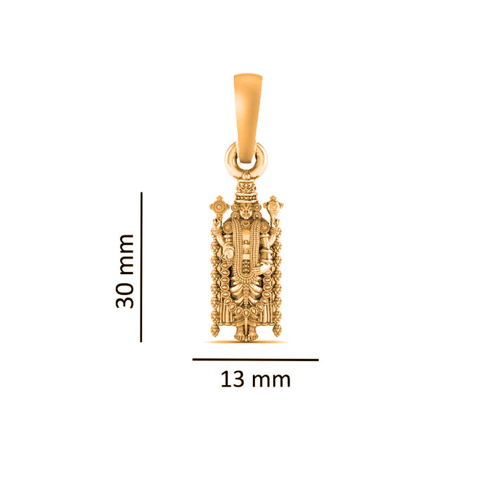 22 CT Gold Plated Silver (92.5% purity) God Bala ji Pendant (Big Size) for Men and Women