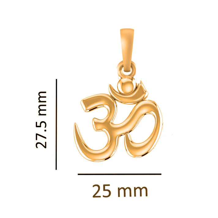 22 CT Gold Plated Silver (92.5% purity) Spiritual OM Pendant (Big Size) for Men and Women