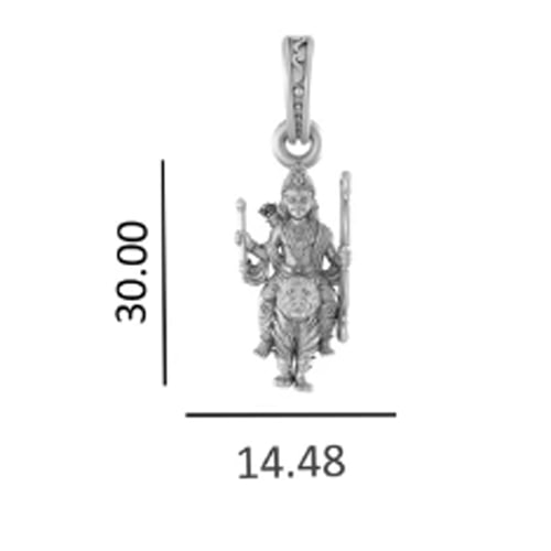 Handcrafted 92.5% Pure Sterling Silver Lord Ayyappa Pendant for Men & Women