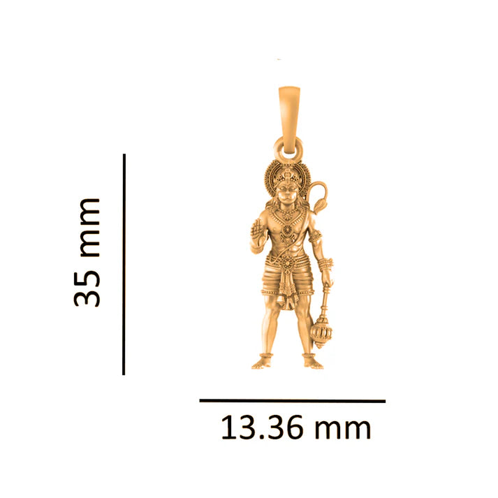 22 CT Gold Plated Silver (92.5% purity) God Hanuman (Big Size) Pendant for Men