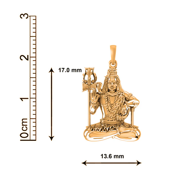 22 CT Gold Plated Silver (92.5% purity) God Shiva Pendant for Men and Women