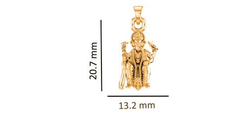 22 CT Gold Plated Silver (92.5% purity)God Ganesh Pendant for Men, Boys Girls and Women