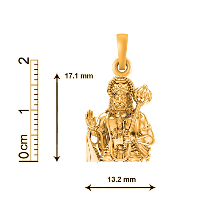 22 CT Gold Plated Silver (92.5% purity) God Hanuman Pendant for Men