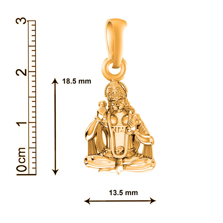 22 CT Gold Plated Silver (92.5% purity) God Hanuman Pendant for Men
