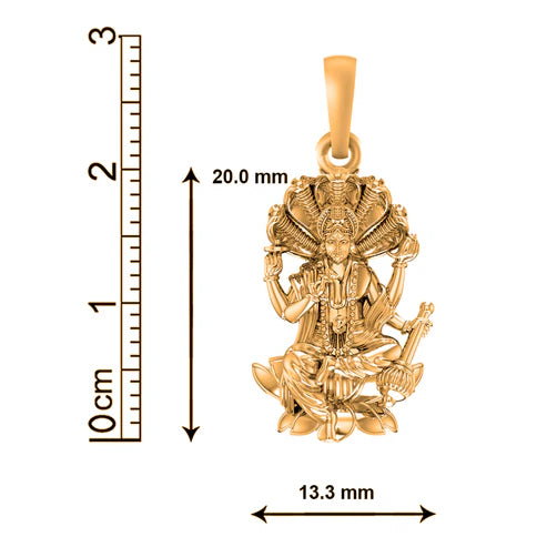 22 CT Gold Plated Silver (92.5% purity) God Vishnu Pendant for Men and Women
