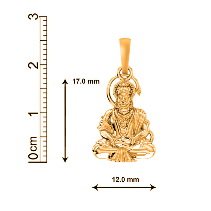 22 CT Gold Plated Silver (92.5% purity)God Hanuman Pendant for Men