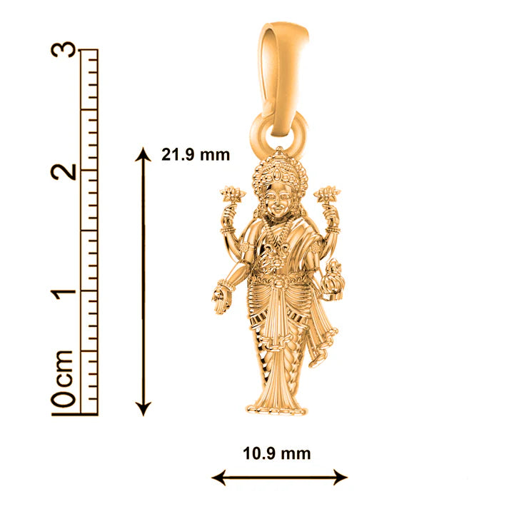 22 CT Gold Plated Silver (92.5% purity) Goddess Laxmi Ji Pendant for Men and Women