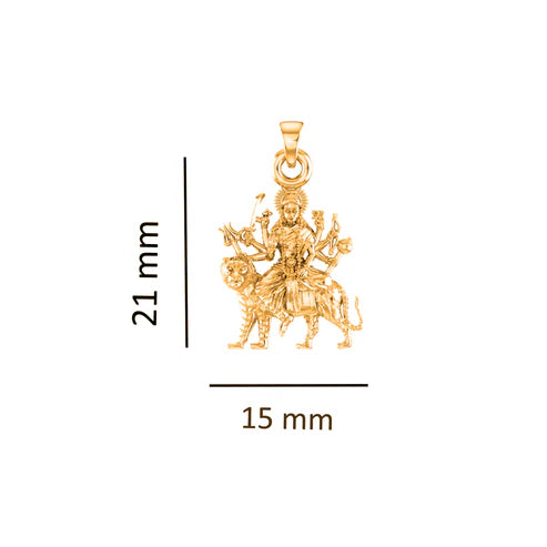 22 CT Gold Plated Silver (92.5% purity) Goddess Durga maa Pendant for Men and Women