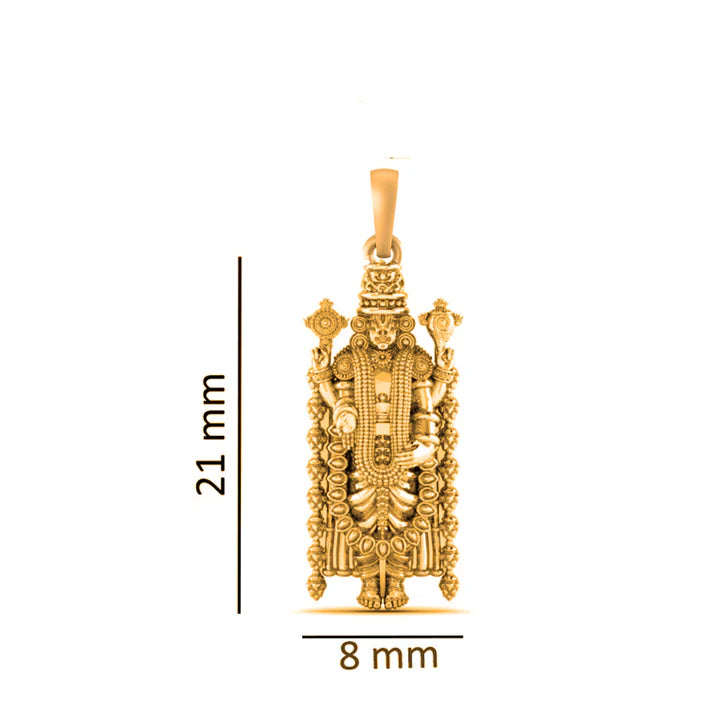 22 CT Gold Plated Silver (92.5% purity) God Bala Ji Pendant for Men and Women
