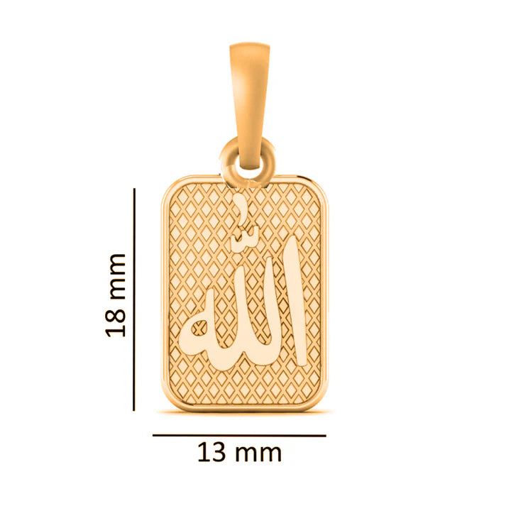 22 CT Gold Plated Silver (92.5% purity) religious God Allah Barkat Pendant for Men and Women